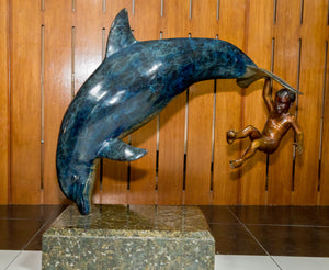 Delfín con niño Puerto Vallarta